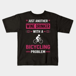 Wine Drinker Bicycling Bicycle Bicyclist Cycling Cycle Cyclist Kids T-Shirt